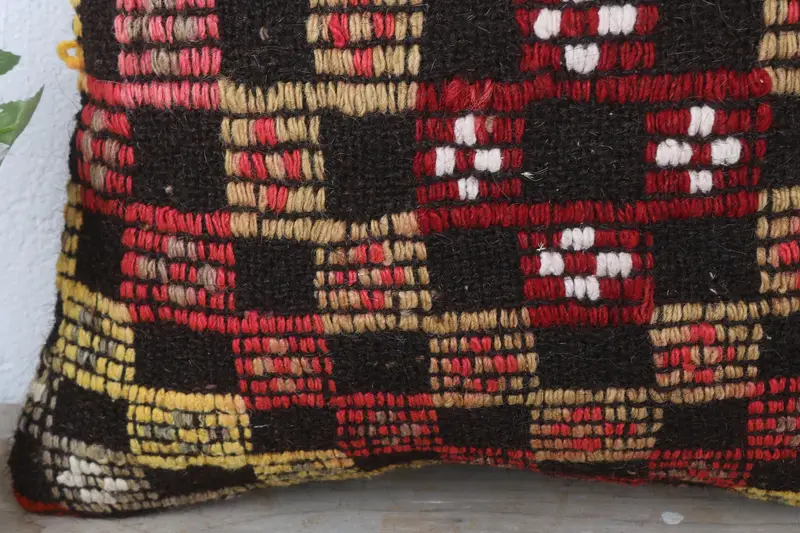 Antique Pillows, 16x16 Brown Pillow Case, Shabby Chic Pillow, Ethnical Kilim Rug Pillow, Hippie Throw Cushion, Cushion Cover, Boho Pillow Sham Cover - 3