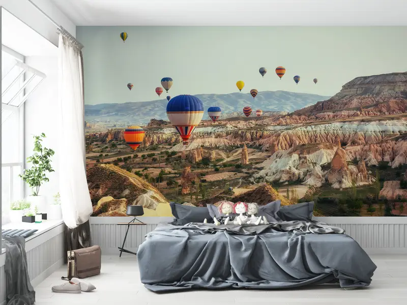 Urgup Wall Print,Modern Wall Paper,Custom Wall Paper,Turkish Wall Painting,Wall Paper Peel and Stick,Travel Wall Poster, - 1