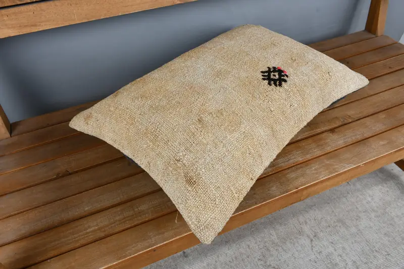 Custom Pillow Case, 16x24 Beige Pillow Case, Antique Pillows, Interior Designer Pillow, Pillow Cover, Kilim Pillow Cover - 2