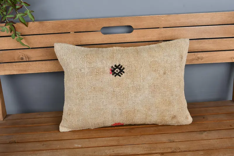 Custom Pillow Case, 16x24 Beige Pillow Case, Antique Pillows, Interior Designer Pillow, Pillow Cover, Kilim Pillow Cover - 6