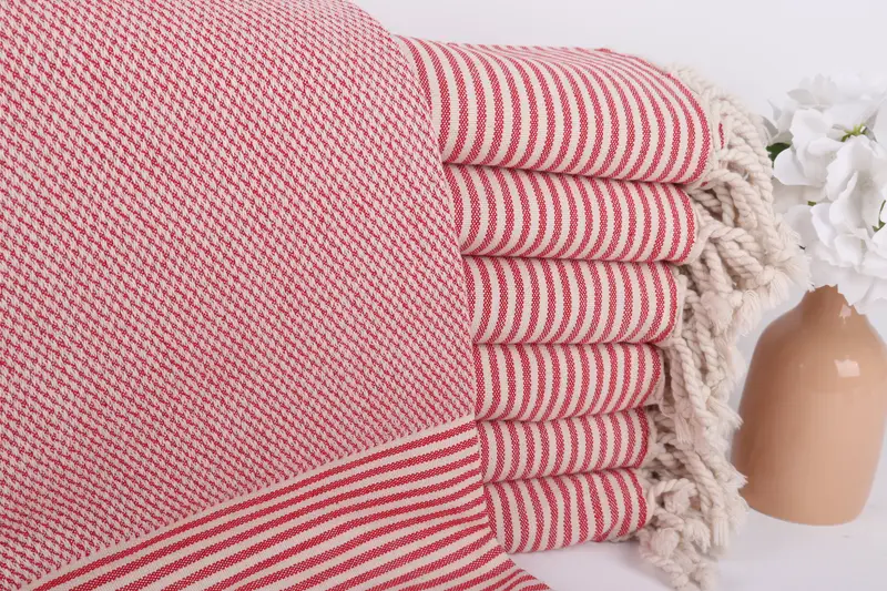 Kişiye Özel Nedime Hediyesi Kırmızı Pamuk Havlu, 36x71 İnç