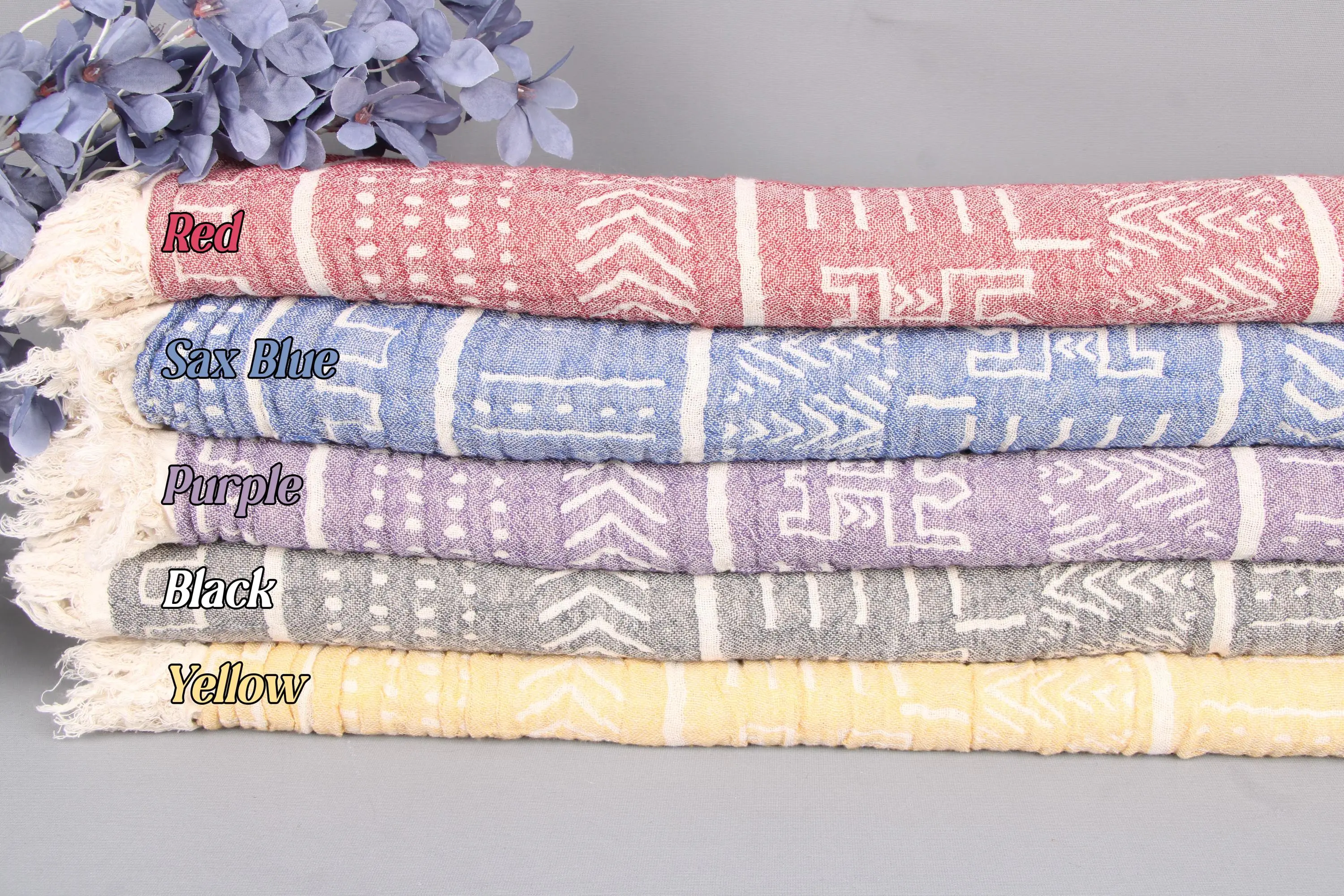 Decorative Kilim Design Throw Blanket, 56x75, Organic Recycled Cotton - 1