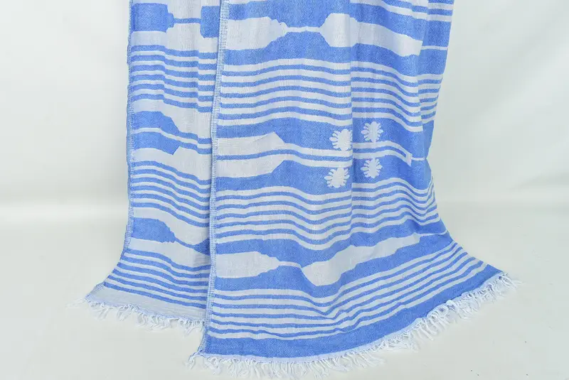 Monogram Blanket, 84x60 Cotton Patterned Towel, Housewarming Gift, Wedding Gift For Bride, Organic Beach Blanket, Organic Throw, Woven Throw Blanket - 8