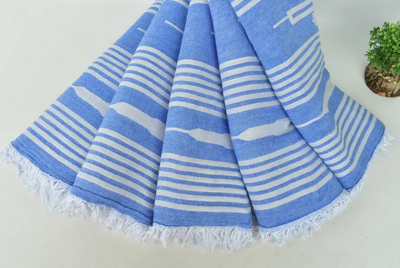 Monogram Blanket, 84x60 Cotton Patterned Towel, Housewarming Gift, Wedding Gift For Bride, Organic Beach Blanket, Organic Throw, Woven Throw Blanket - 5