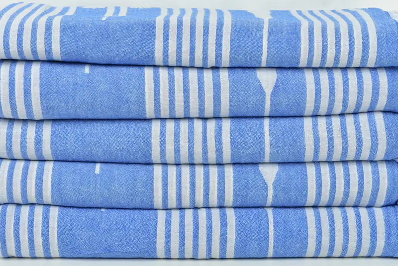 Monogram Blanket, 84x60 Cotton Patterned Towel, Housewarming Gift, Wedding Gift For Bride, Organic Beach Blanket, Organic Throw, Woven Throw Blanket - 3