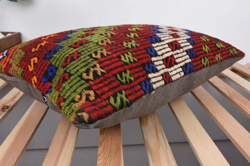 16x24 Red Cushion Cover, Vintage Kilim Throw Pillow, Turkish Pillow, Office Chair Pillow Case, Ethnical Kilim Rug Pillow, Pillow Case - 6