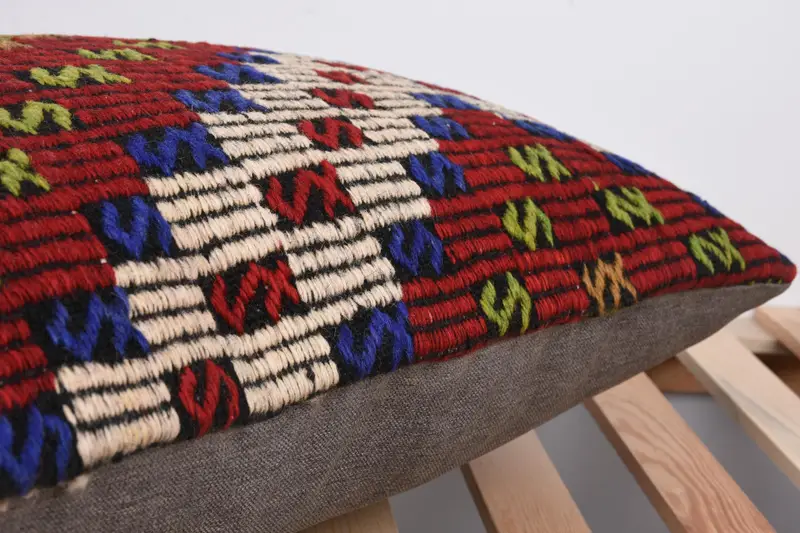 16x24 Red Cushion Cover, Vintage Kilim Throw Pillow, Turkish Pillow, Office Chair Pillow Case, Ethnical Kilim Rug Pillow, Pillow Case - 7
