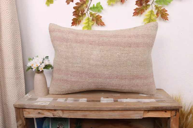 Gift Pillow, Patio Cushion Cover, Home Decor Pillow, Kilim Pillow Cover, Cushion, 16x24 Beige Cushion Case, One Of A Kind Cushion - 1