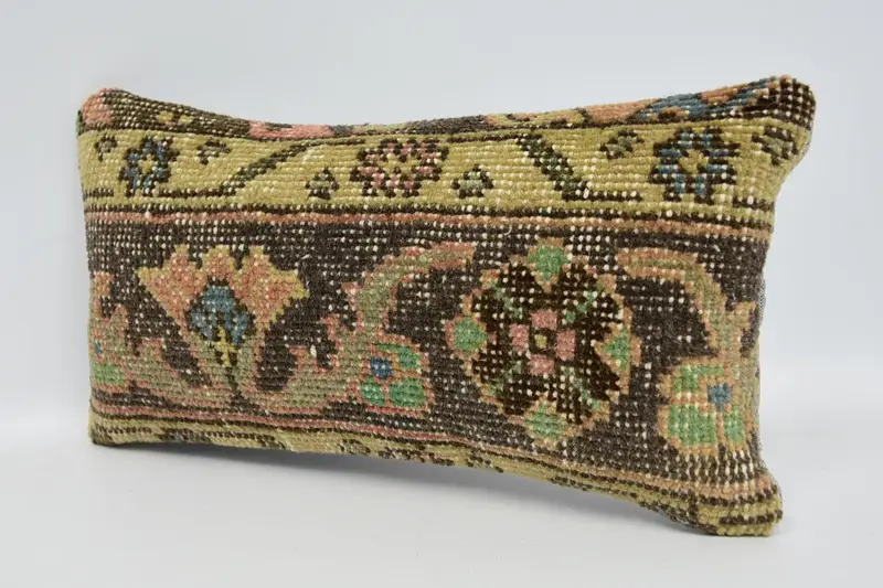 Gift Pillow, Personalized Gift Pillow Pillow Cover, Pillow Case, Kilim Cushion Sham, Vintage Kilim Throw Pillow, 8x16 Brown Pillow Sham - 4
