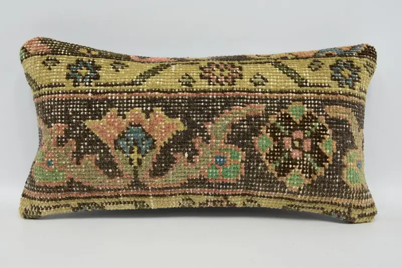Gift Pillow, Personalized Gift Pillow Pillow Cover, Pillow Case, Kilim Cushion Sham, Vintage Kilim Throw Pillow, 8x16 Brown Pillow Sham - 1