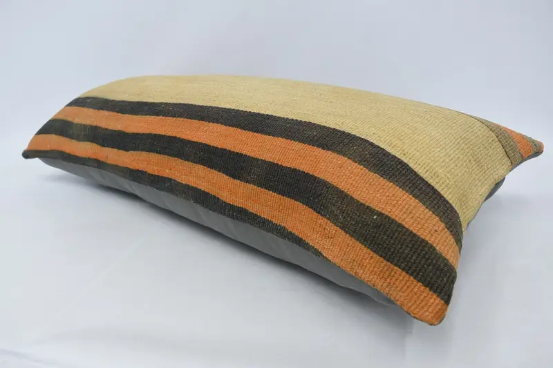 16x36 Beige Pillow Case, Throw Kilim Pillow, Turkish Kilim Pillow, Car Cushion Case, Boho Pillow, Pillow, Outdoor Bolster Pillow Cover - 5