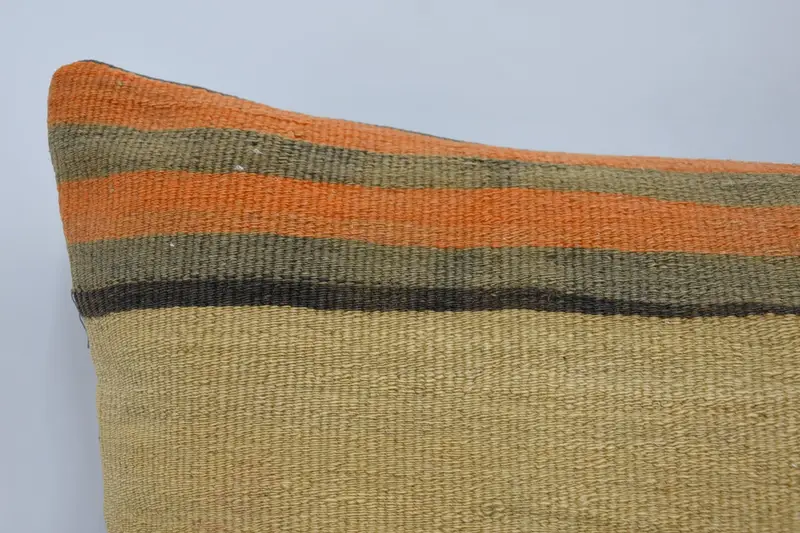 16x36 Beige Pillow Case, Throw Kilim Pillow, Turkish Kilim Pillow, Car Cushion Case, Boho Pillow, Pillow, Outdoor Bolster Pillow Cover - 2