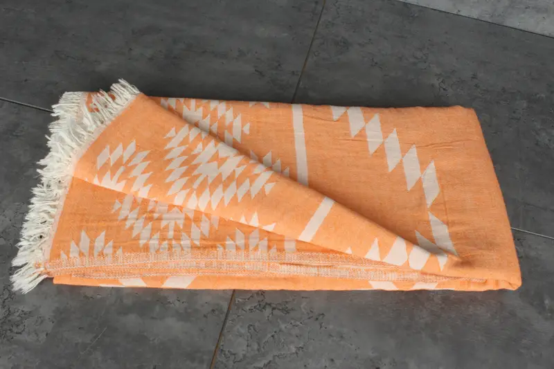Monogram Blanket, Wedding Hand Made Gift, Bachelor Gift, Tablecloth, Housewarming Gift, Family Gift Basket, 84x56 Cotton Kilim Towel - 4