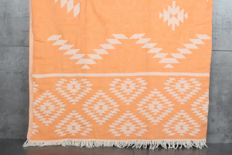 Monogram Blanket, Wedding Hand Made Gift, Bachelor Gift, Tablecloth, Housewarming Gift, Family Gift Basket, 84x56 Cotton Kilim Towel - 1
