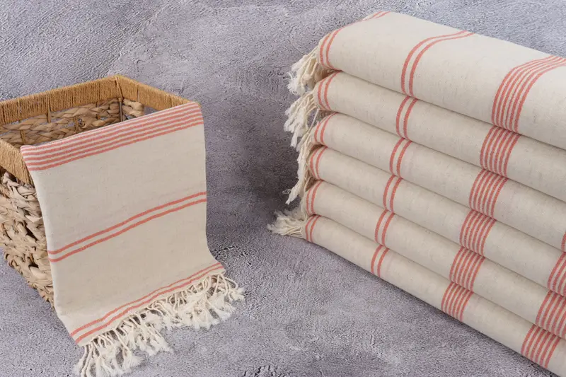 Personalised Gift, Gift For The Home Decor, Embroidered Beach Towel, Organic towel, Lightweight towel, Wedding Favors, 80x36 Cotton Striped Towel - 3