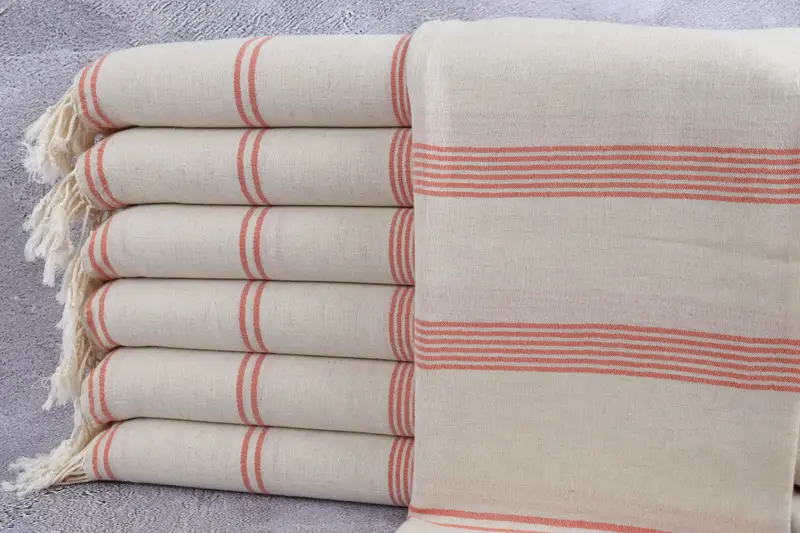 Personalised Gift, Gift For The Home Decor, Embroidered Beach Towel, Organic towel, Lightweight towel, Wedding Favors, 80x36 Cotton Striped Towel - 1