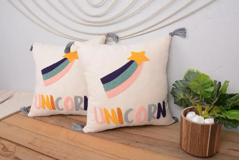 Almohada de tiro del suroeste hecha a mano, cojín bordado vintage