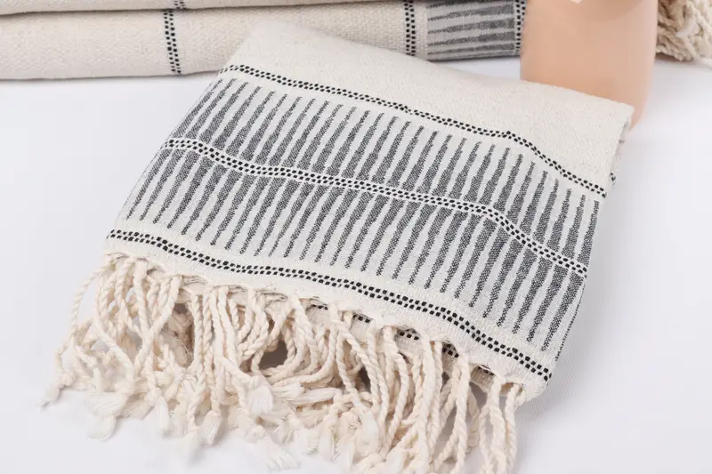 Handmade Turkish Towel, Bridal Gifts, Bridesmaid Towel, 70x40 Linen Striped Towel, Quick-dry towel, Embroidered Towel, Best Beach Towel - 5