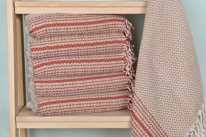 Brown Cotton Towel Beach Towel Diamond, 40x71 Inches