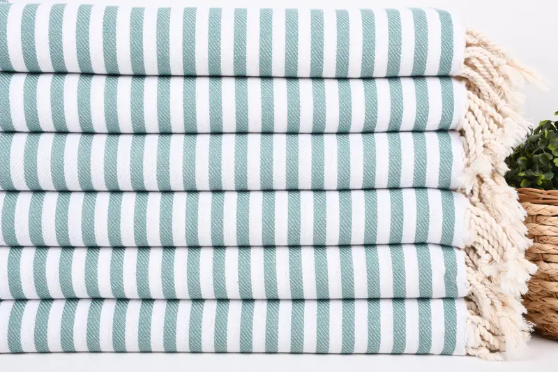 Gift For Her, Personalized Wedding Gift For Couple, Personalized Beach Towel, 70x40 Cotton Striped Towel, Beach towel, Monogram Turkish Bath Towel - 2
