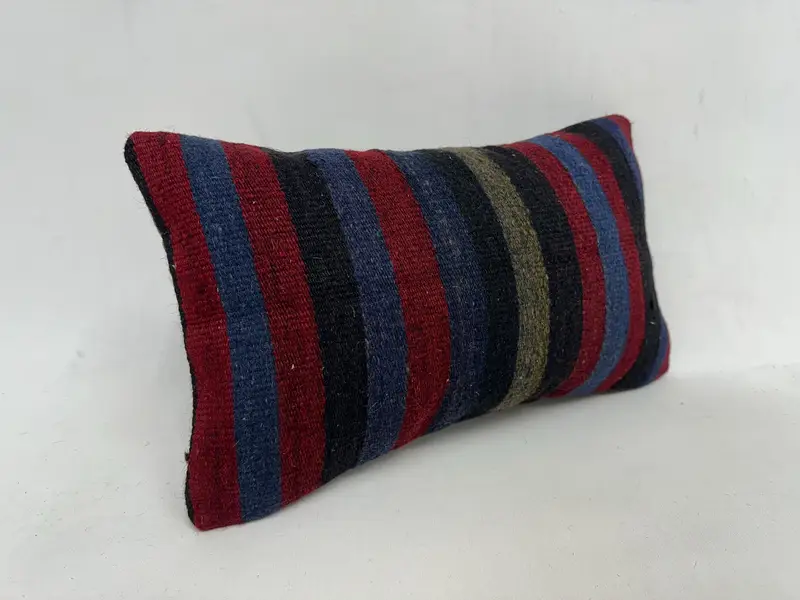 Vintage Pillow, Pillow Cover, 12x20 Red Cushion, Cozy Throw Pillow Sham, Ethnical Kilim Rug Pillow, Neutral Throw Cushion, Pillow for Couch - 3