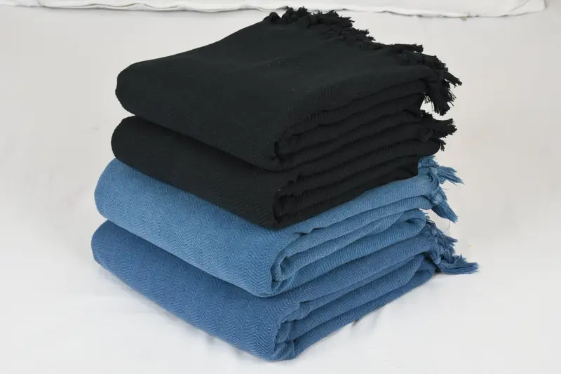 Monogram Blanket, 87x62 Cotton Herringbone Stonewashed Towel, Custom Beach Blanket, Throw Blanket, Woven Throw Blanket, Thanksgiving Tablecloth - 1