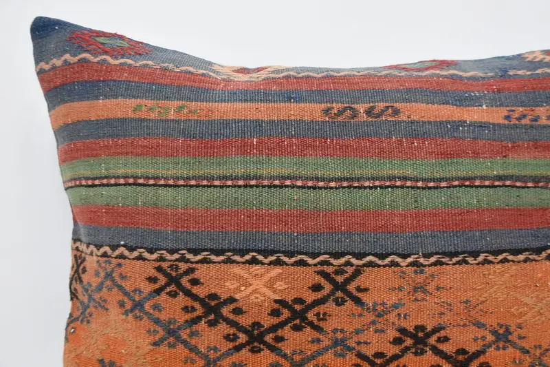 Turkish Pillow, 28x28 Orange Pillow Cover, Boho Pillow Sham Cover, Pillow, Square Throw Pillow Sham, Tribal Pillow Cover, Vintage Pillow - 2