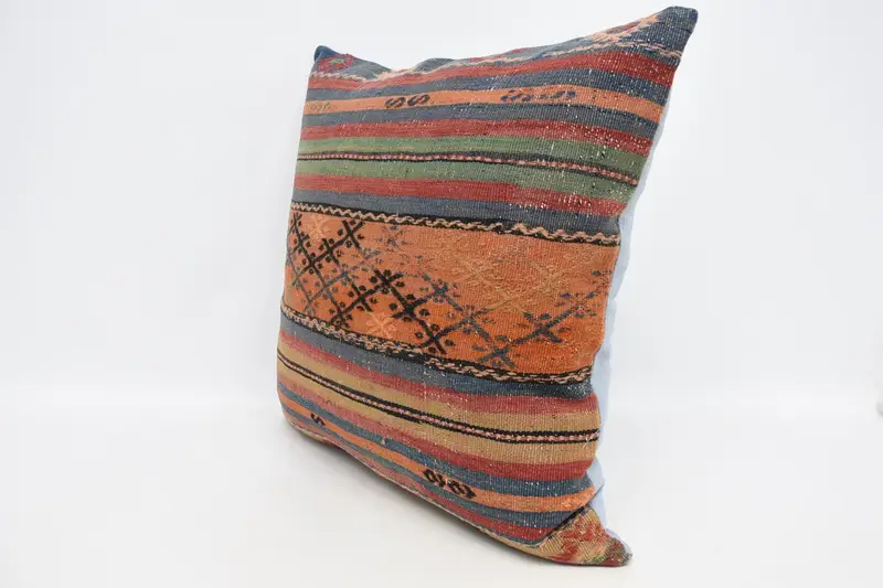 Turkish Pillow, 28x28 Orange Pillow Cover, Boho Pillow Sham Cover, Pillow, Square Throw Pillow Sham, Tribal Pillow Cover, Vintage Pillow - 4