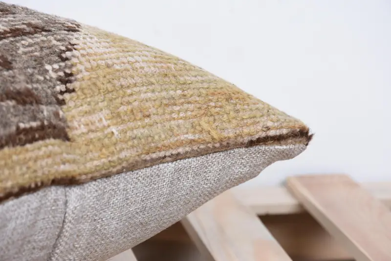 Kilim Pillow, Cushion Case, Handmade Kilim Cushion, Vintage Pillow, Handwoven Pillow Cover Pillow Sham, 14x14 Beige Cushion Case, Seat Pillow Cover - 7