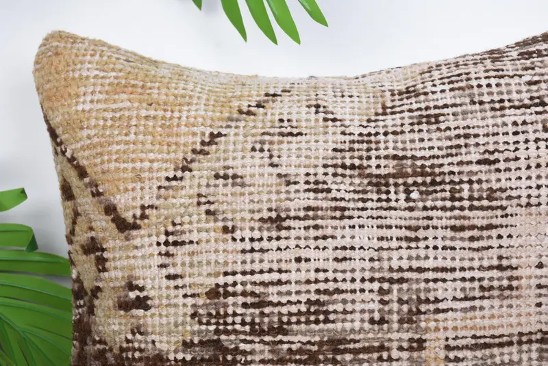 Kilim Pillow, Cushion Case, Handmade Kilim Cushion, Vintage Pillow, Handwoven Pillow Cover Pillow Sham, 14x14 Beige Cushion Case, Seat Pillow Cover - 2