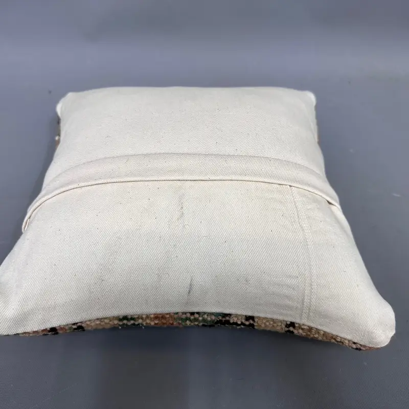 Vintage Kilim Throw Pillow, Sofa Pillow Sham, 12x12 Beige Cushion Cover, Gift Pillow, Kilim Pillow, Christmas Cushion Case, Pillow Sham - 7