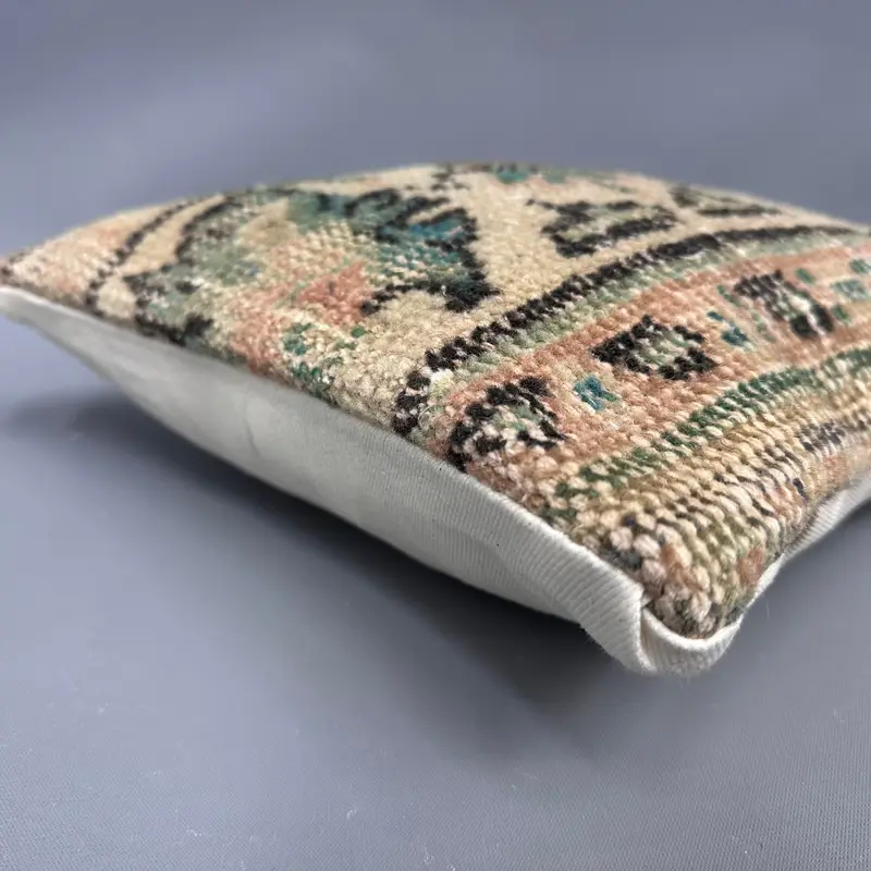Vintage Kilim Throw Pillow, Sofa Pillow Sham, 12x12 Beige Cushion Cover, Gift Pillow, Kilim Pillow, Christmas Cushion Case, Pillow Sham - 6