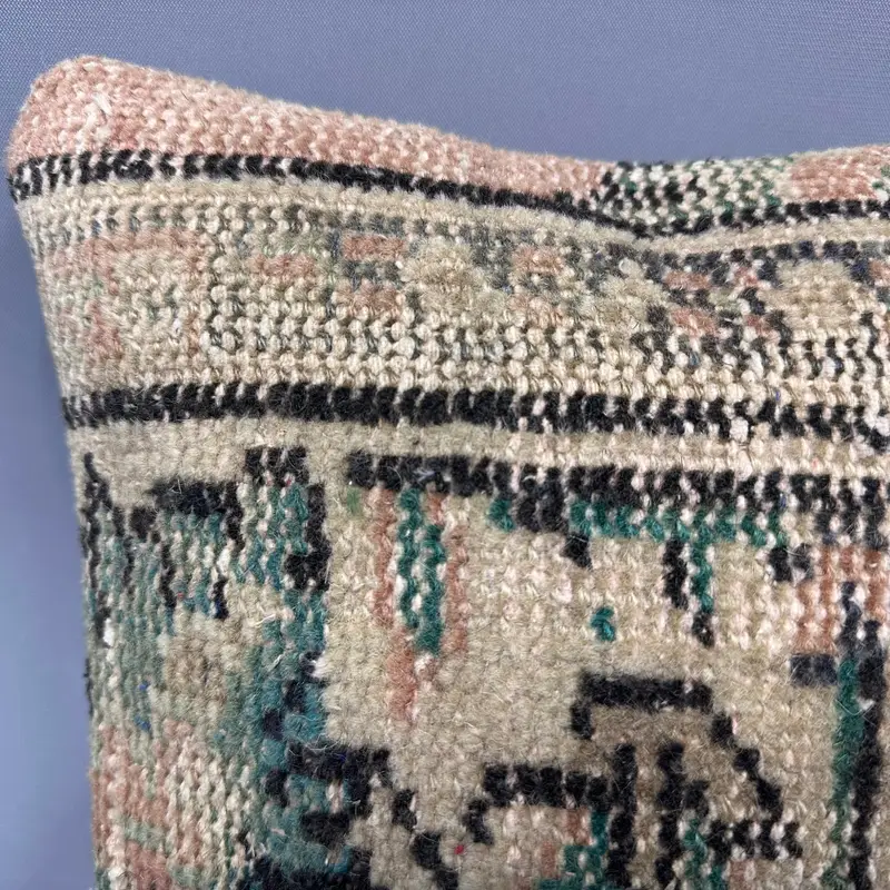 Vintage Kilim Throw Pillow, Sofa Pillow Sham, 12x12 Beige Cushion Cover, Gift Pillow, Kilim Pillow, Christmas Cushion Case, Pillow Sham - 5