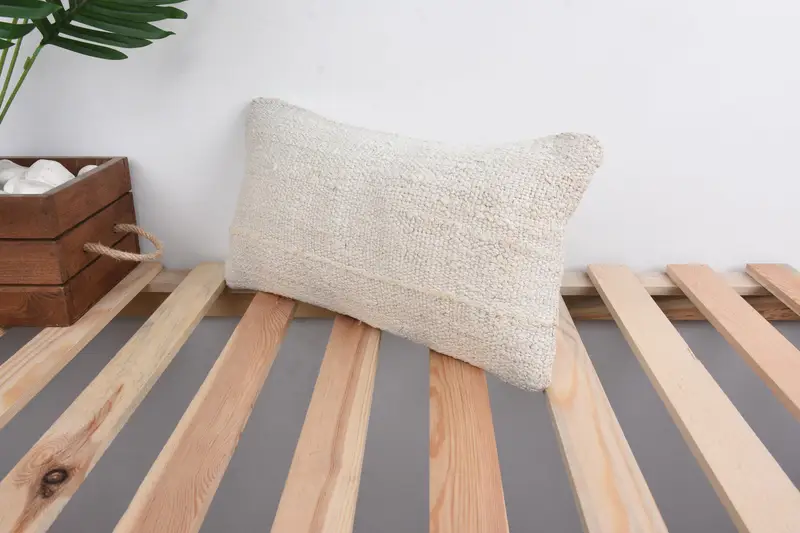 Pillow Cover, Vintage Throw Pillow Case, Authentic Pillow Case, 8x16 Beige Cushion, Kilim Pillow, Pillow for Couch, Turkish Pillow - 5