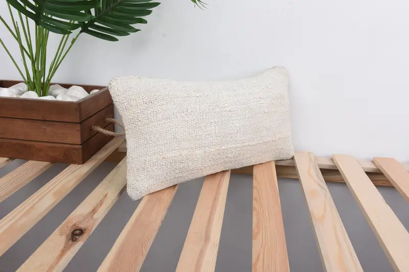 Pillow Cover, Vintage Throw Pillow Case, Authentic Pillow Case, 8x16 Beige Cushion, Kilim Pillow, Pillow for Couch, Turkish Pillow - 4