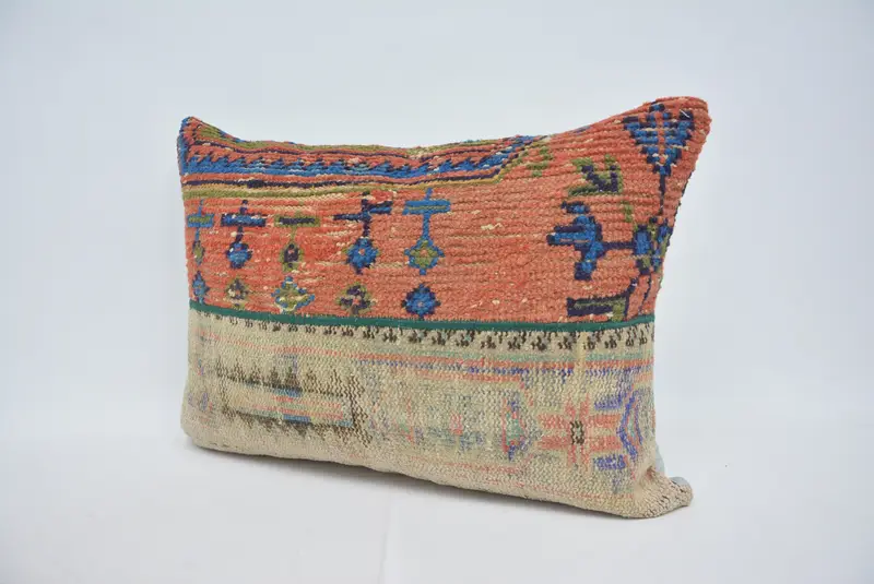 Orange & Beige Geometric Pillow, 20x28 Inches Decorative Pillow - 4