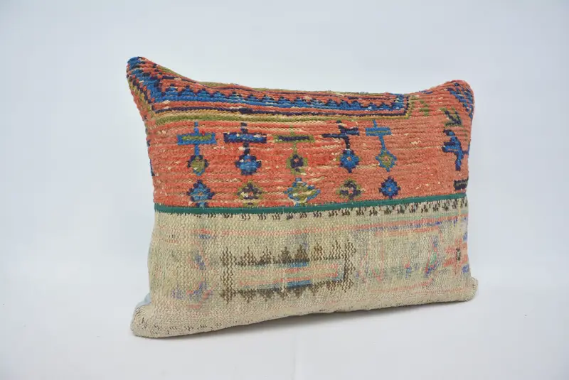 Orange & Beige Geometric Pillow, 20x28 Inches Decorative Pillow - 3