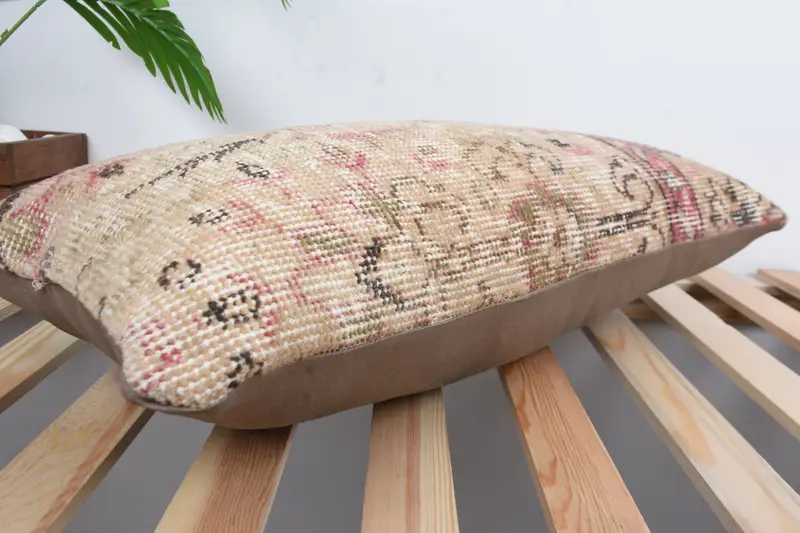 Bed Pillow Cover, Home Decor Pillow, 12x24 Beige Cushion Cover, Garden Pillow, Boho Pillow Sham Cover, Throw Kilim Pillow, Cushion Case - 6