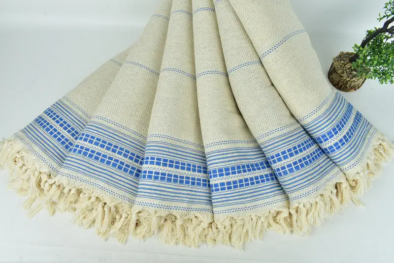 Tablecloth, 96x94 Linen Striped Towel, Personalized Gifts, Turkish Bedspread, Personalize Gift, Boho Throw Blankets, Valentine Day Gift For Her - 4
