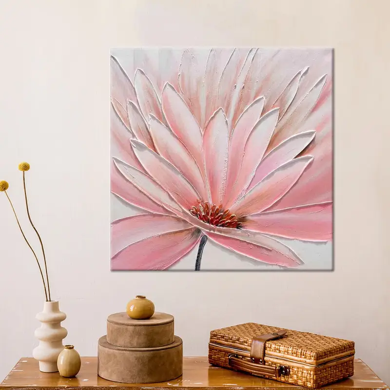 エレガントなピンクの抽象的な高級プリントキャンバスアート