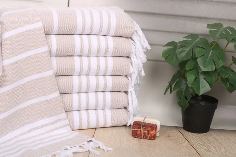 Monogram Turkish Cotton Hand Towel Zigzag, Kitchen or Bath, 40x20 Inches