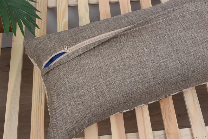 Turkish Kilim Pillow, Vintage Kilim Throw Pillow, 16x48 Brown Pillow, Pillow Cover, Bright Pillow Case, Pillow for Sofa, Farmhouse Cushion Case - 8