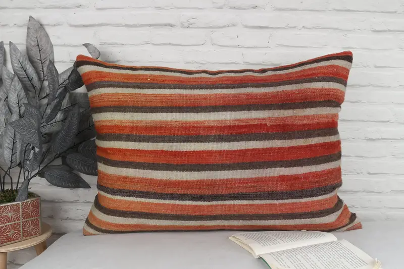 Turkish Pillow, Gift Pillow, Interior Designer Pillow, Ottoman Pillow Cover, Garden Pillow, 20x28 Red Pillow Case, Sustainable Cushion, Pillow Sham - 2