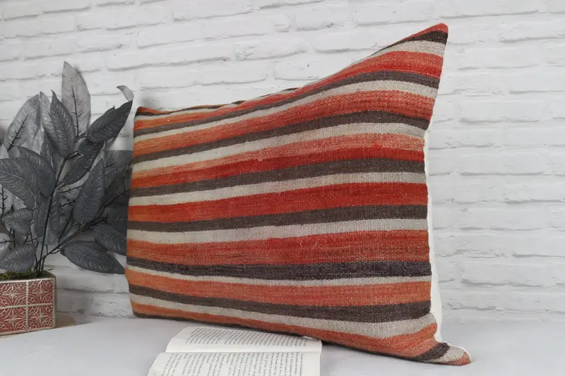 Turkish Pillow, Gift Pillow, Interior Designer Pillow, Ottoman Pillow Cover, Garden Pillow, 20x28 Red Pillow Case, Sustainable Cushion, Pillow Sham - 4