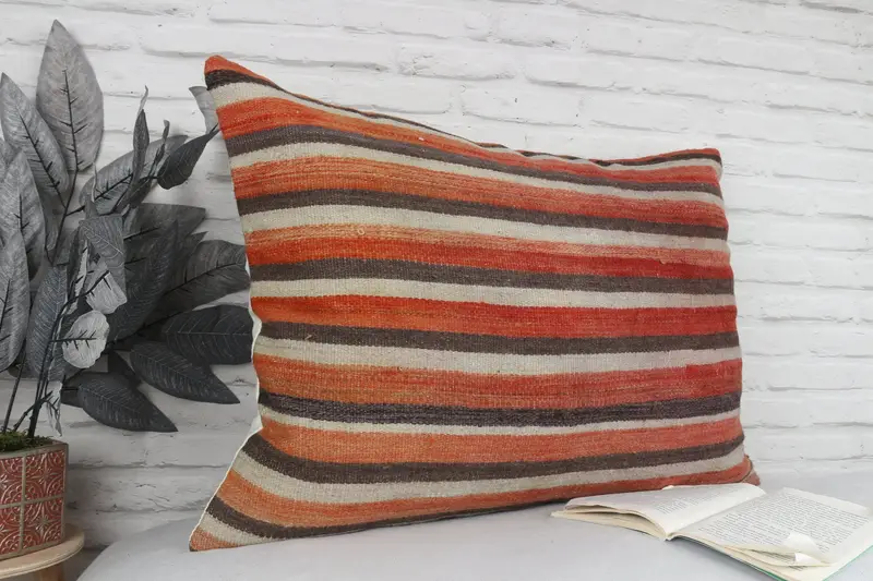 Turkish Pillow, Gift Pillow, Interior Designer Pillow, Ottoman Pillow Cover, Garden Pillow, 20x28 Red Pillow Case, Sustainable Cushion, Pillow Sham - 3