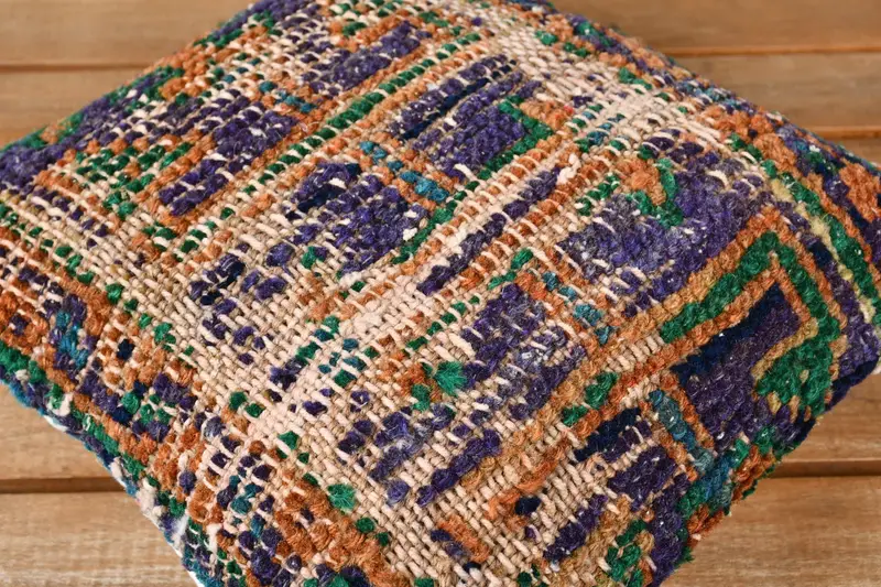 Throw Kilim Pillow, 12x12 Blue Pillow Case, Cushion Cover, Pillow for Sofa, Handmade Pillow Sham, Chair Cushion, Home Decor Pillow - 3