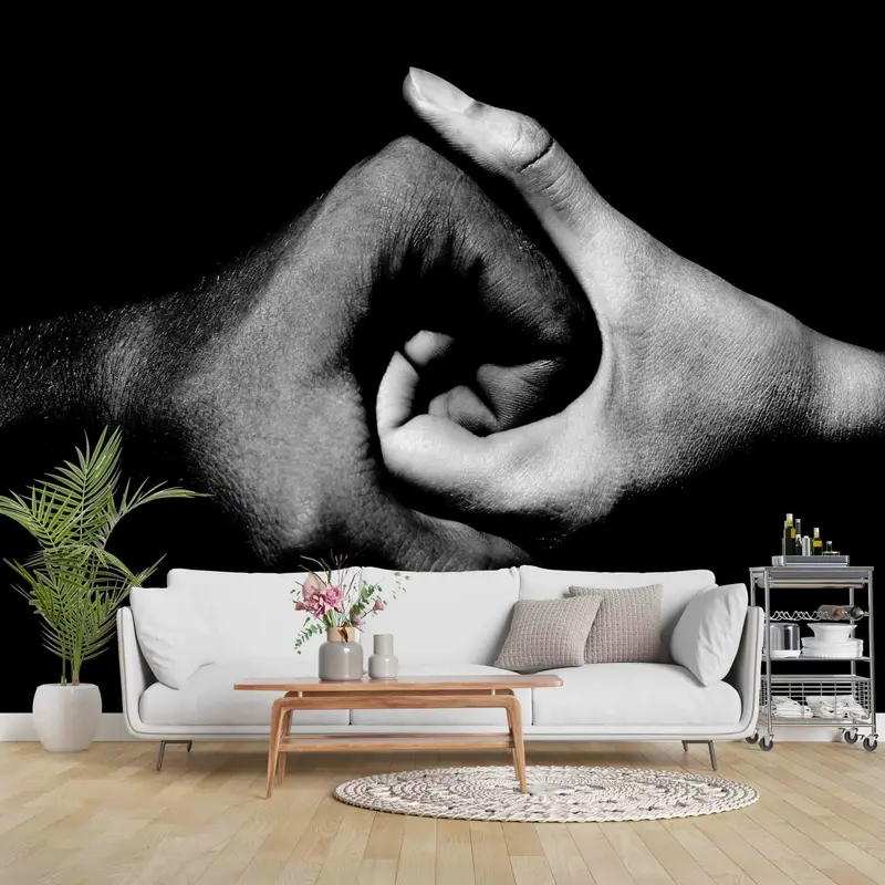 Modern Mural, Yin and Yang Wall Print, Handi Wall Paper, Custom Wall Paper, Peel And Stick Wallpaper, Motivation Wall Paper, 3D Wall Art, - 2