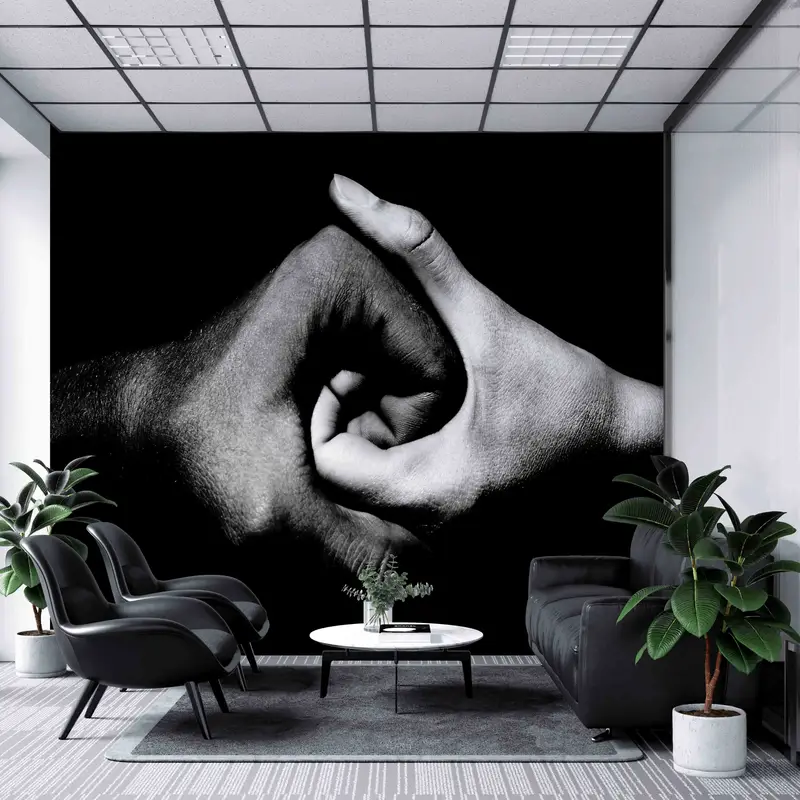 Modern Mural, Yin and Yang Wall Print, Handi Wall Paper, Custom Wall Paper, Peel And Stick Wallpaper, Motivation Wall Paper, 3D Wall Art, - 3