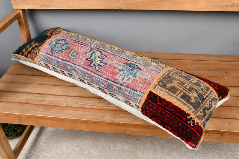 12x36 Red Pillow, Kilim Pillow, Living Room Throw Pillow, Cushion, Boho Pillow, Toss Cushion, Muted Pillow Cover, Cozy Throw Pillow, Turkish Pillow - 2