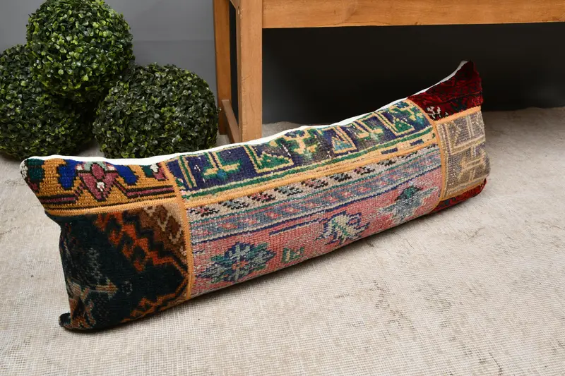 12x36 Red Pillow, Kilim Pillow, Living Room Throw Pillow, Cushion, Boho Pillow, Toss Cushion, Muted Pillow Cover, Cozy Throw Pillow, Turkish Pillow - 7
